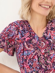 FatFace Purple Bright Paisley Top - Image 3 of 6