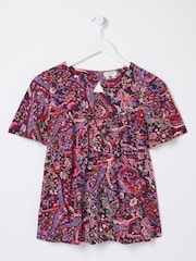 FatFace Purple Bright Paisley Top - Image 6 of 6