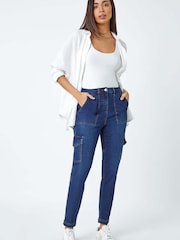 Roman Cotton Blend Cargo Stretch Jeans - Imagen 2 de 5