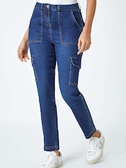 Roman Cotton Blend Cargo Stretch Jeans - Imagen 4 de 5