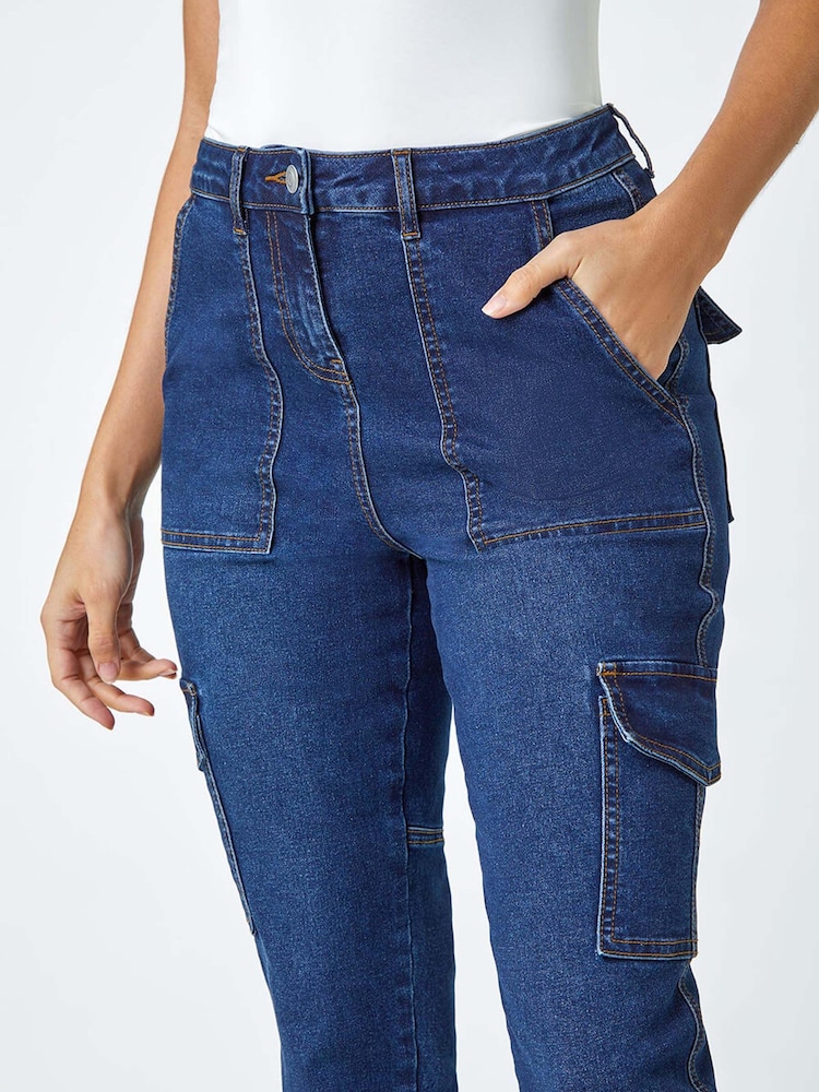 Roman Cotton Blend Cargo Stretch Jeans - Imagen 5 de 5