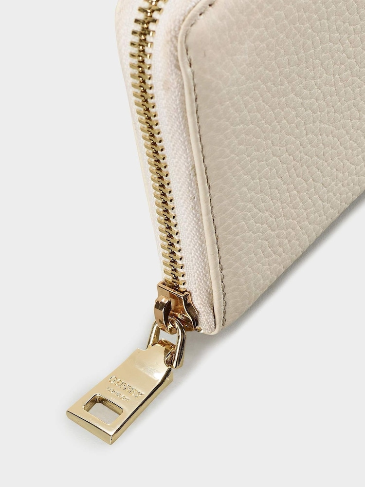 OSPREY LONDON Red The Collier Leather Zip-Round Purse - Image 4 of 4