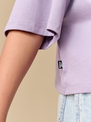 Reebok Girls Oversized Cropped 100% Cotton Graphic T-Shirt - Image 4 of 8
