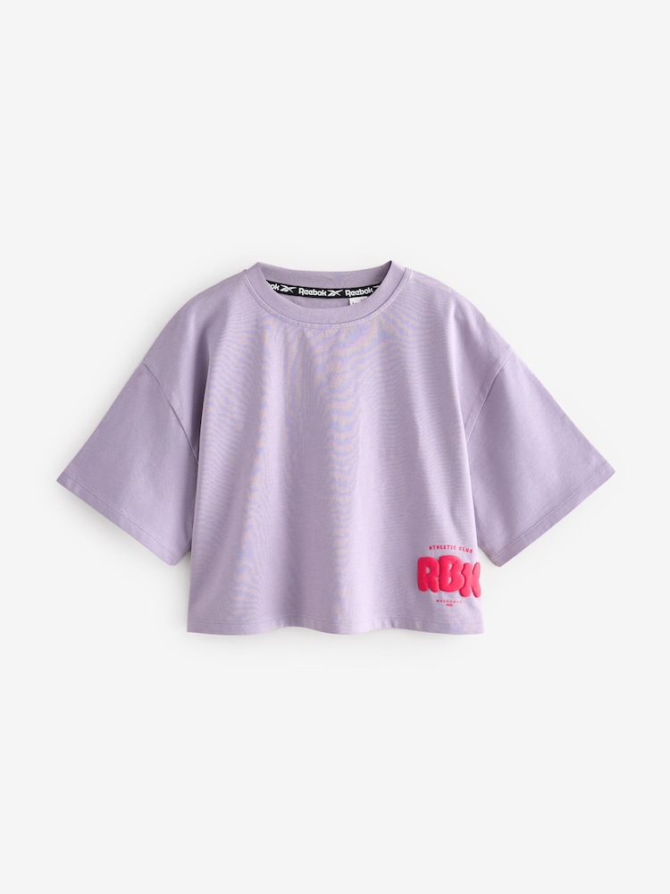 Buy Reebok Girls Oversized Cropped 100% Cotton Graphic T-Shirt