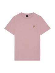 Бледно-розовый - Хлопковая футболка с вырезом под горло Lyle & Scott - Image 1 of 5