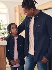 Бледно-розовый - Хлопковая футболка с вырезом под горло Lyle & Scott - Image 3 of 5