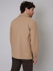 Threadbare Light Brown Button Down Collared Shacket - Image 2 of 5