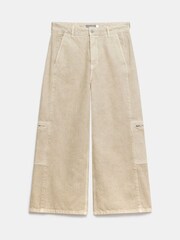 Mint Velvet Natural Light Indigo Crop Wide Utility Jeans - Image 3 of 4