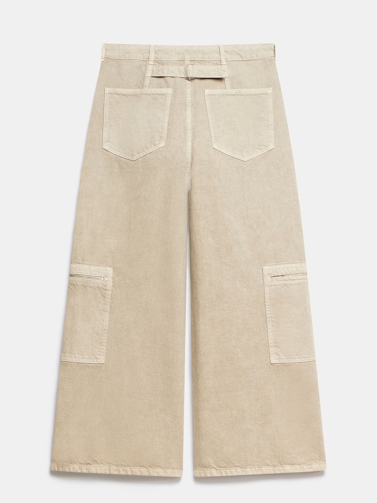 Mint Velvet Natural Light Indigo Crop Wide Utility Jeans - Image 4 of 4 Mint Velvet Natural Light Indigo Crop Wide Utility Jeans - Image 4 of 4