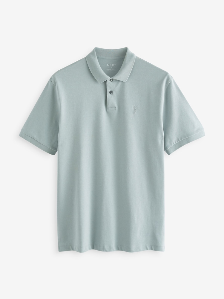 Blue Ice Regular Fit Short Sleeve Pique Polo Shirt - Image 6 of 8