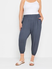 Yours Curve Grey Harem Trousers - Image 1 of 5