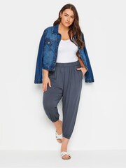 Yours Curve Grey Harem Trousers - Image 2 of 5