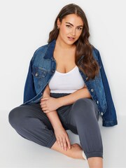 Yours Curve Grey Harem Trousers - Image 4 of 5
