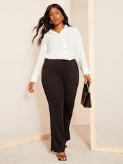 Curves Like These White Long Sleeve Relaxed Shirt - Image 3 of 4
