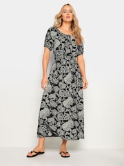 Long Tall Sally Black Paisley Print Bardot Midaxi Dress - Image 1 of 5