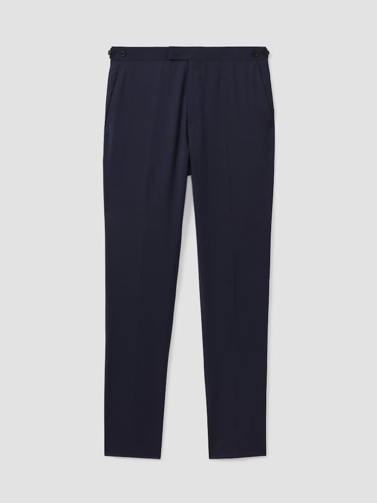 Reiss Bright Blue Destiny Wool Side Adjuster Slim Fit Trousers - Image 2 of 6
