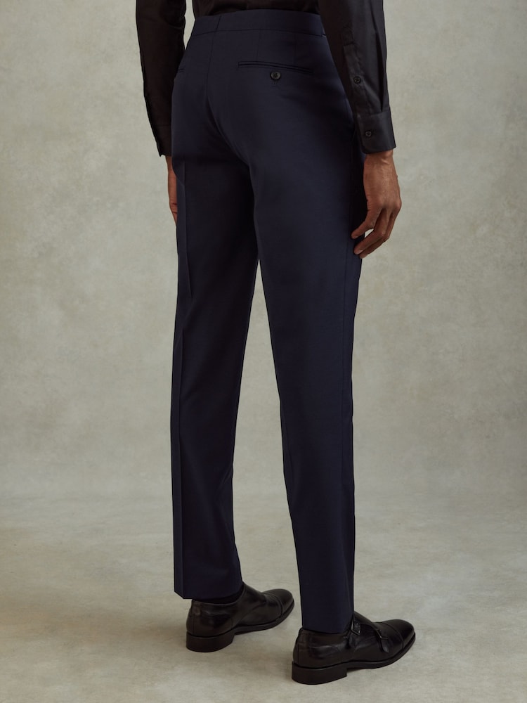 Reiss Bright Blue Destiny Wool Side Adjuster Slim Fit Trousers - Image 5 of 6