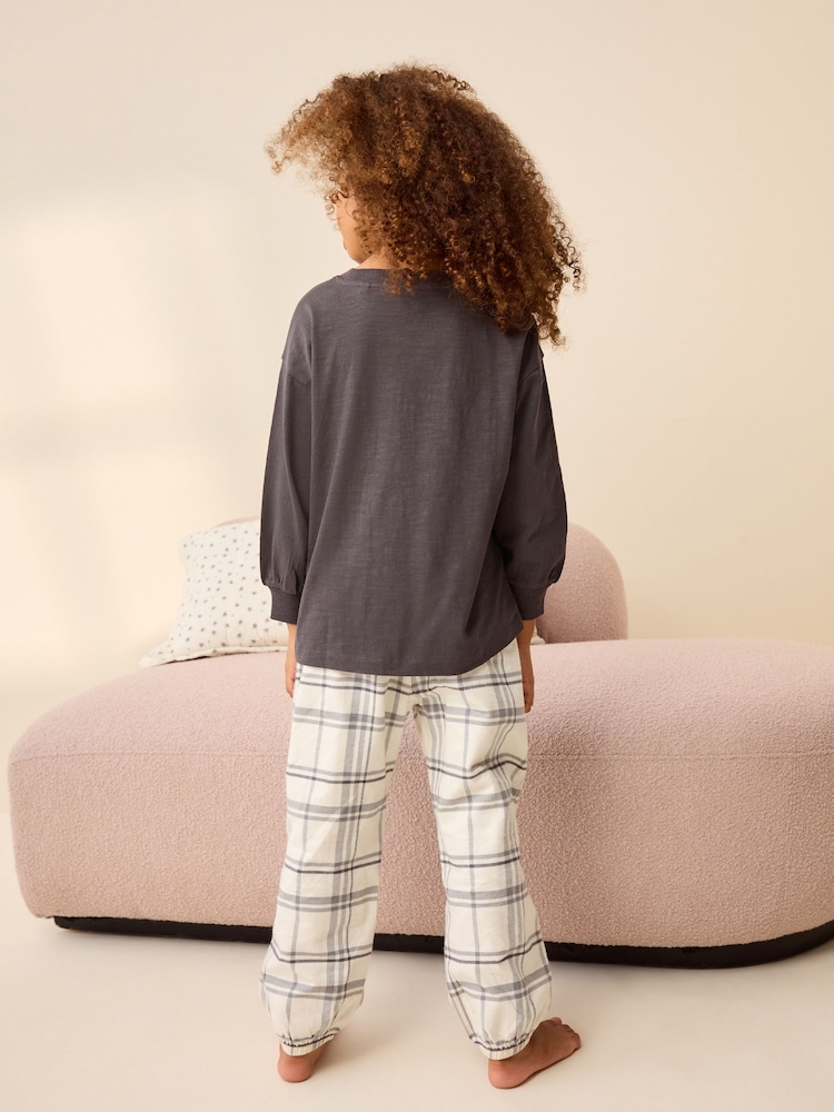 Темно-серый - Woven Graphic 100% Cotton Pyjamas 1 Pack (3-16yrs) - Изображение 2 из 7