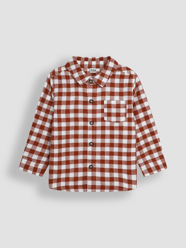 JoJo Maman Bébé Rust Gingham Shirt - Image 1 of 3
