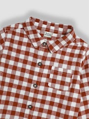 JoJo Maman Bébé Rust Gingham Shirt - Image 3 of 3