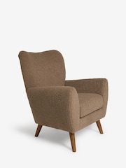 Teddy Boucle Mink Natural Wilson II Highback Grande Armchair - Image 4 of 7