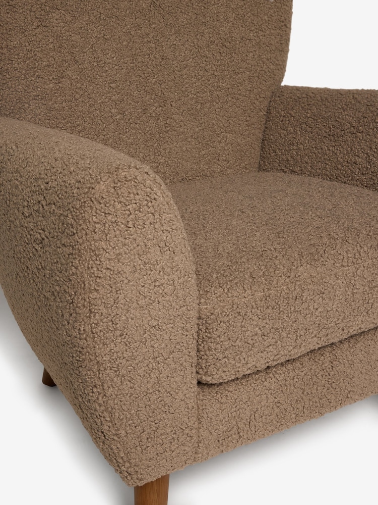 Teddy Boucle Mink Natural Wilson II Highback Grande Armchair - Image 7 of 7