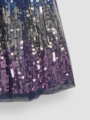 JoJo Maman Bébé Navy Blue Sequin Party Dress - Image 4 of 4