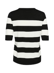 Kaffe Black/chrome Lizza Striped Knit Top - Image 6 of 6