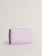 Ted Baker Purple Abbiiss Croc Effect Travel Wallet - Image 2 of 4