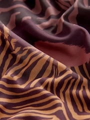 Abstract Animal Print Mesh Batwing Sleeve Maxi Dress - Image 7 of 7