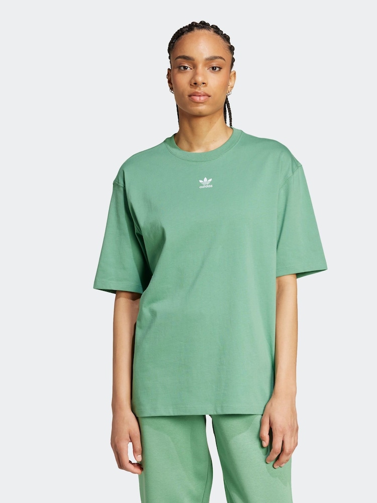 adidas Originals Green Boyfirend 100% Cotton Essential T-Shirt - Image 1 of 7