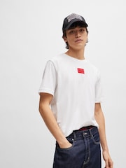 HUGO White Logo Label 100% Cotton Jersey T-Shirt - Image 1 of 5