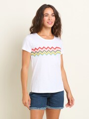 Brakeburn White Retro Wave 100% Cotton T-Shirt - Image 1 of 6