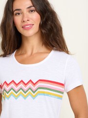 Brakeburn White Retro Wave 100% Cotton T-Shirt - Image 3 of 6