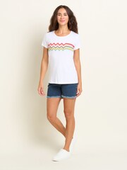 Brakeburn White Retro Wave 100% Cotton T-Shirt - Image 4 of 6