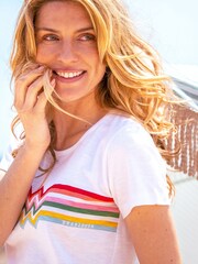 Brakeburn White Retro Wave 100% Cotton T-Shirt - Image 6 of 6