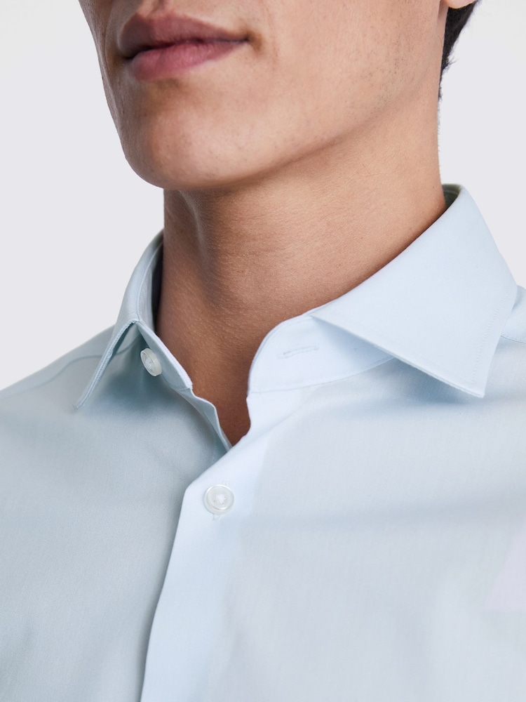 MOSS LIGHT BLUE Slim Stretch Shirt - Image 2 of 4 MOSS LIGHT BLUE Slim Stretch Shirt - Image 2 of 4