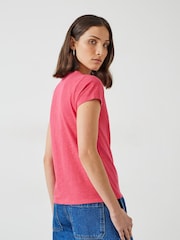 Hush Pink Slim Fit 100% Cotton Crew T-Shirt - Image 3 of 5