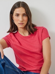 Hush Pink Slim Fit 100% Cotton Crew T-Shirt - Image 4 of 5