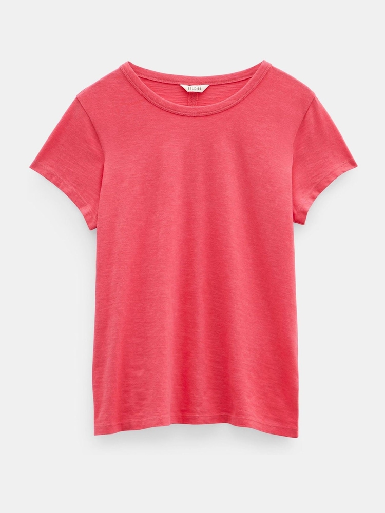 Hush Pink Slim Fit 100% Cotton Crew T-Shirt - Image 5 of 5