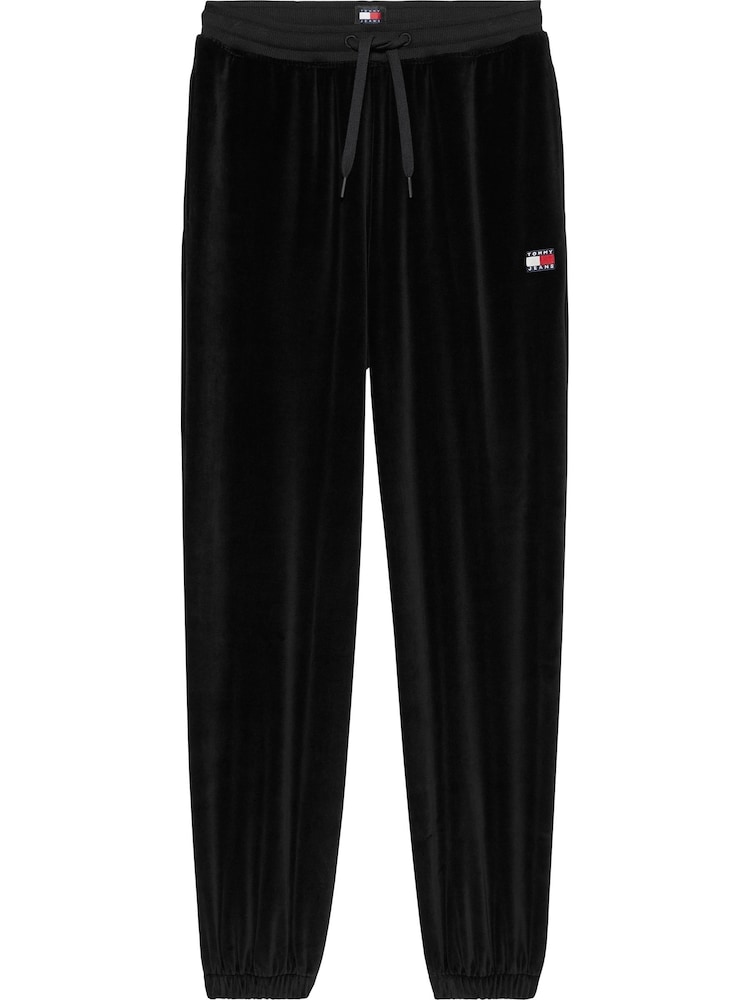 Tommy Jeans Black Velour 100% Cotton Sweatpants - Image 1 of 5 Tommy Jeans Black Velour 100% Cotton Sweatpants - Image 1 of 5