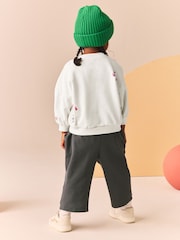 White 100% Cotton Sweatshirt And Joggers Set (3mths-7yrs) - Image 2 of 10