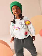 White 100% Cotton Sweatshirt And Joggers Set (3mths-7yrs) - Image 3 of 10