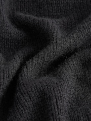 Black Wool Blend Yak Soft Touch Front Pocket Knitted Cardigan - Image 7 of 9