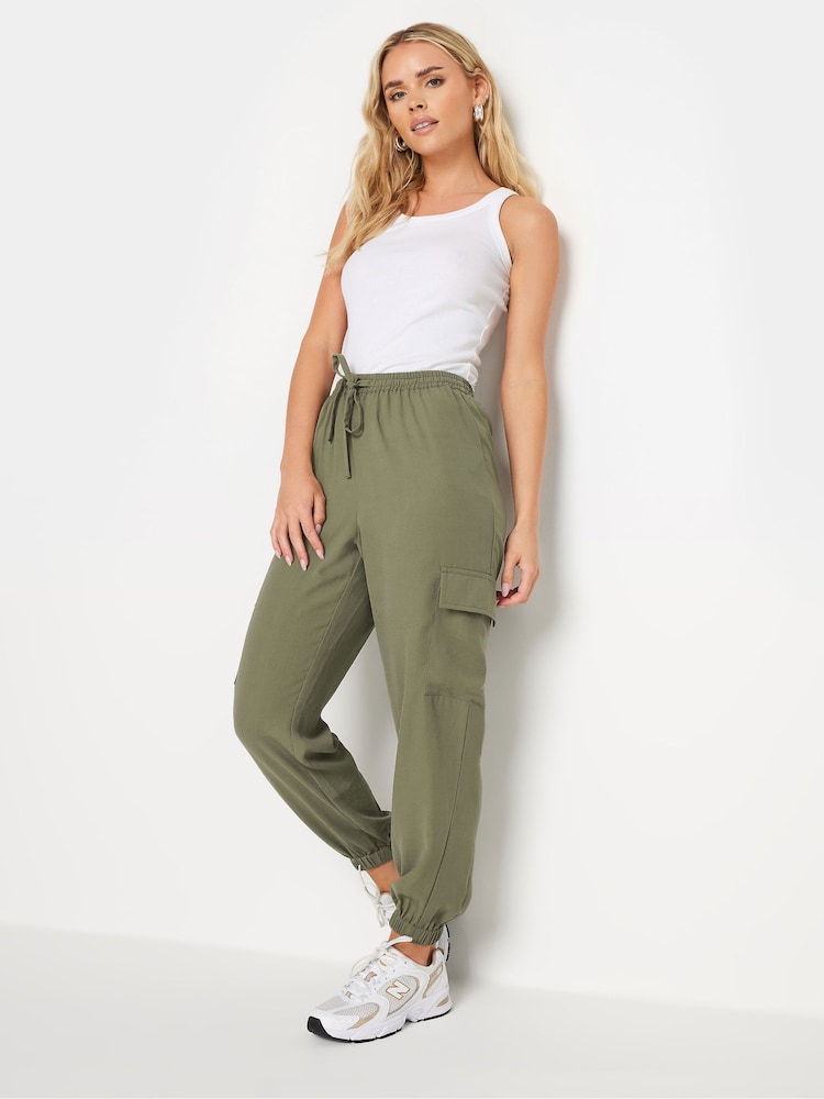 PixieGirl Petite Khaki Green Utility Cargo Trousers - Image 1 of 5