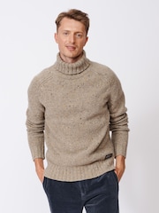 Aubin Brancaster Donegal Brown Wool Roll Neck - Изображение 1 из 8