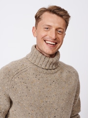 Aubin Brancaster Donegal Brown Wool Roll Neck - Изображение 3 из 8