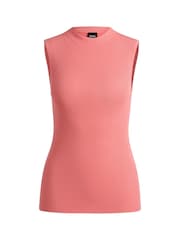 BOSS Pink Slim Fit Rib Sleeveless Knitted Top - Image 5 of 5