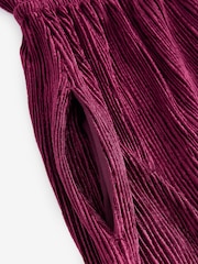 Burgundy Red Long Sleeve Velvet Maxi Dress - Image 9 of 9