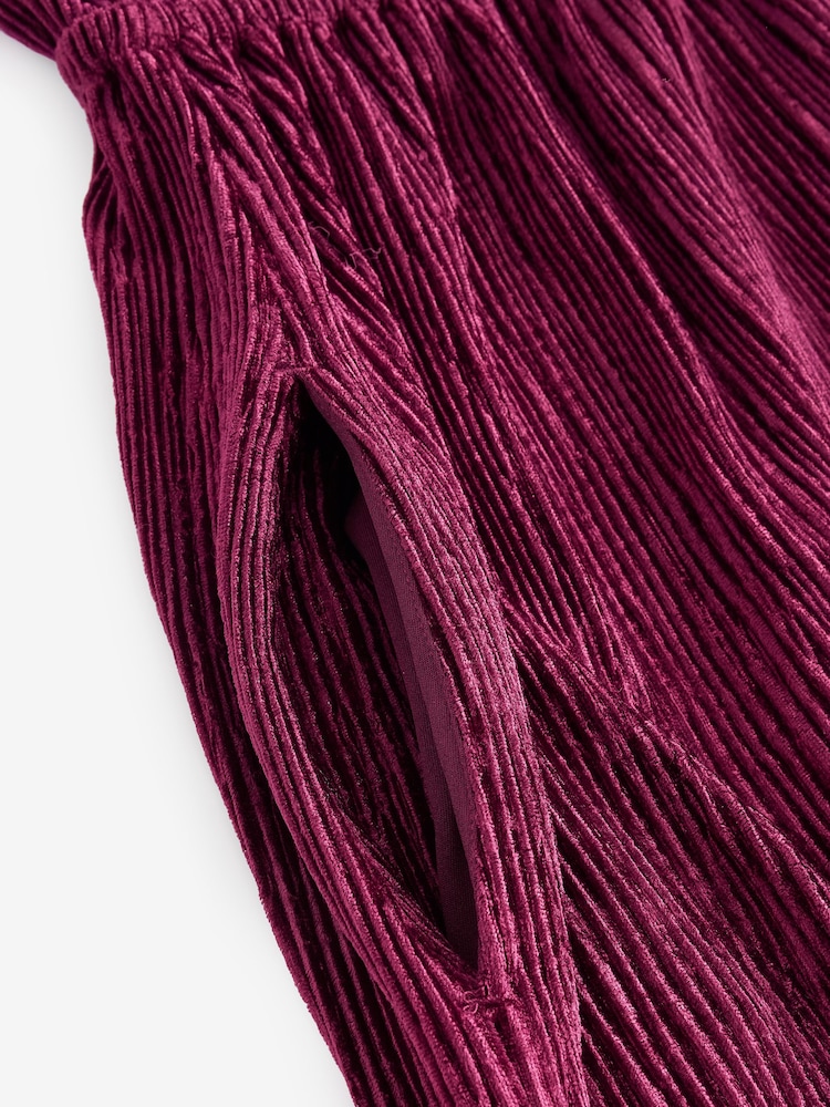 Burgundy Red Long Sleeve Velvet Maxi Dress - Image 9 of 9